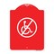Signmission Designer Series Sign-No Handicap, Red & White Aluminum Architectural Sign, 18" x 24", RW-1824-23846 A-DES-RW-1824-23846 - alternate 1